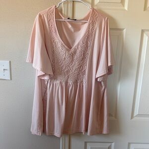 BloomChic Sz 26 Soft Peach Lace Blouse
